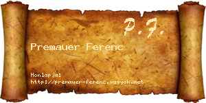 Premauer Ferenc névjegykártya