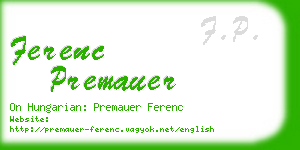 ferenc premauer business card